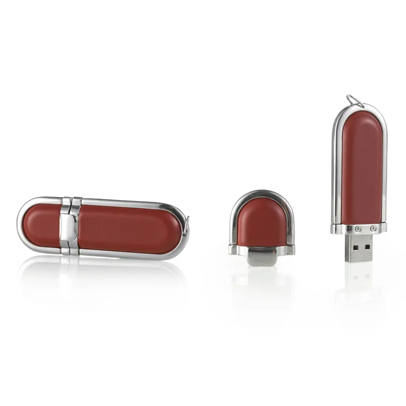 Cokelat 16 GB Kulit USB Blitz untuk Promosi