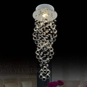 מודרני נברשת קריסטל תאורה כפול מעגל K9 ספירלת קריסטל תקרת אורות נברשות - Product Image 3