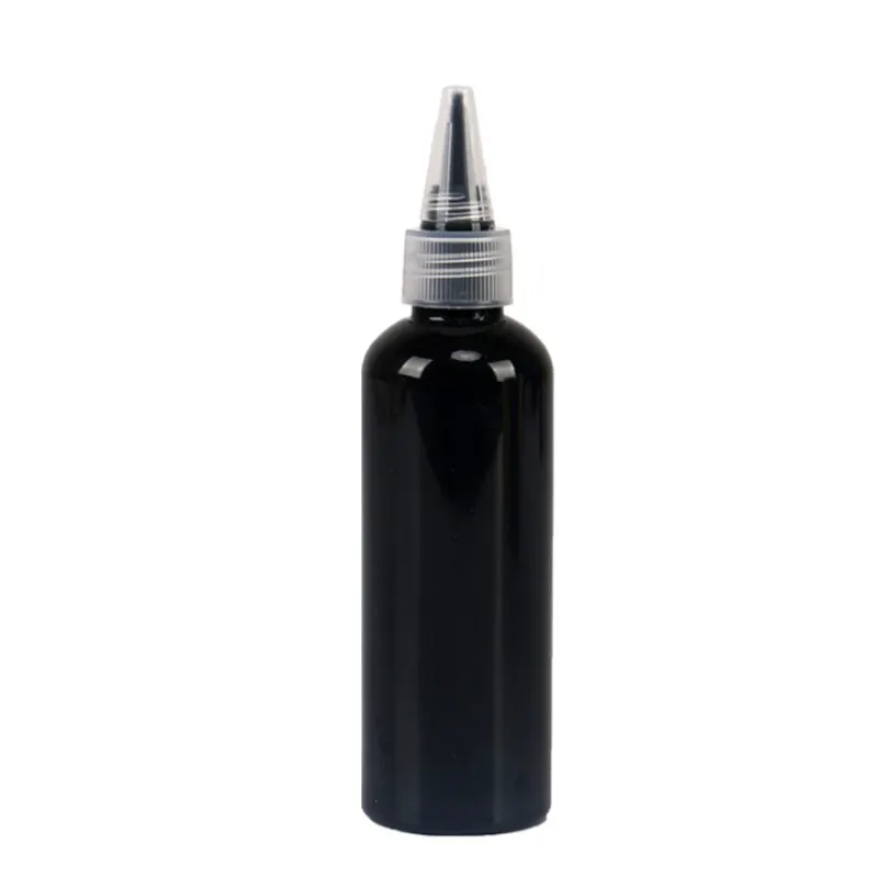 2 Oz. PET plastic bottle carbon black high flow acrylic colour paint