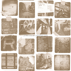 <span class=keywords><strong>Papier</strong></span> <span class=keywords><strong>peint</strong></span> PVC classique noir et blanc, photos de coins de rue, vieux thème de bar, décoration - Product Image 3