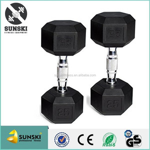 New high quality rubber gum dumbbell hex set, barbell color coated hexagonal dumbbell - Product Image 3