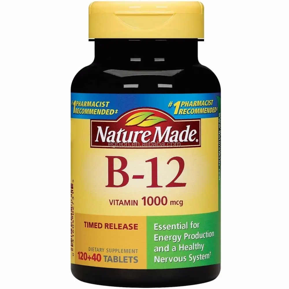 Suplemento alimenticio certificado GMP, tableta vegana b12 con vitamina b12