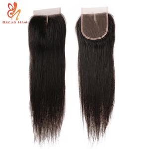 4x4-pelo alineado con cutícula virgen de <span class=keywords><strong>tres</strong></span> partes, cierre frontal de encaje con mechones, tupé natural y recto, cabello humano para mujer - Product Image 6