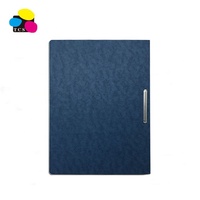 Papiers de bureau écologiques format A4, texture marbre, couleur bleu marine, classeurs en papier Manila avec impression UV