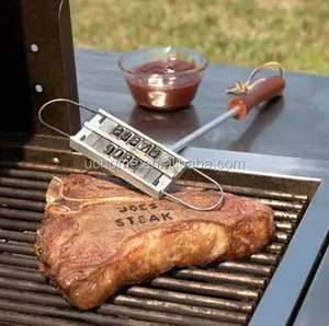 Uchome carimbo de ferro para churrasco, ferramentas de marcação diy com letras alteráveis para churrasco