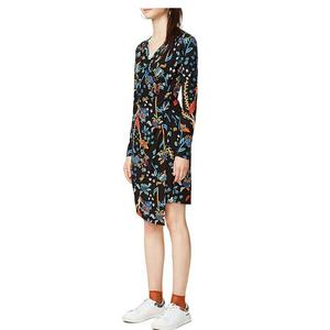Tela de viscosa de <span class=keywords><strong>la</strong></span> longitud de <span class=keywords><strong>la</strong></span> rodilla lápiz vestido largo floral traje con mangas - Product Image 6