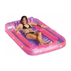 Cama flutuante inflável para adultos, esteira de banho para piscina, banheira, tanque