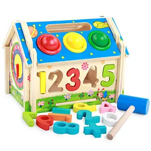Kombinasi Bongkar Geometris Kayu Blok Bangunan Bentuk Digital Mainan Edukasi Kebijaksanaan Anak Rumah Bongkar Pasang Puzzle Bola