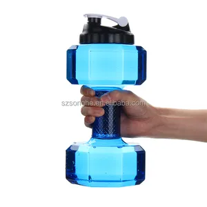 Dumbell/dumwell — carafe à eau en plastique sans BPA, 1.2 l/litre, 74oz, PETG, pour la gymnastique, le Yoga, la course, le cyclisme, en plein air