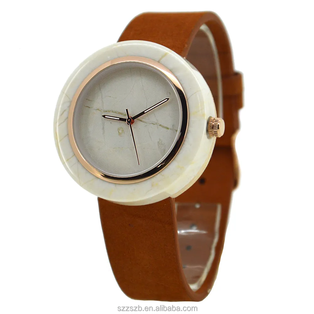 Manufacturer Customized Reasonable Price Slim White Stone Quartz Watch For Men