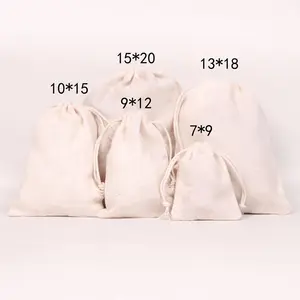 Linen Eco Drawstring Piping Waterproof Small Drawstring Reusable Cotton Bags