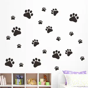 Pegatinas de pared con estampado de pata de perro y gato