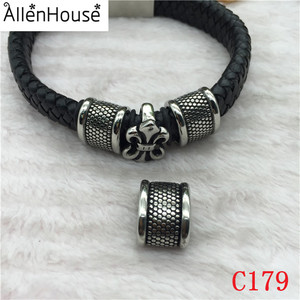 Vente en gros de perles intercalaires ovales en acier inoxydable pour la <span class=keywords><strong>fabrication</strong></span> de <span class=keywords><strong>bijoux</strong></span> <span class=keywords><strong>fantaisie</strong></span> 13X8MM pour bracelets en cuir bohème pour hommes - Product Image 3