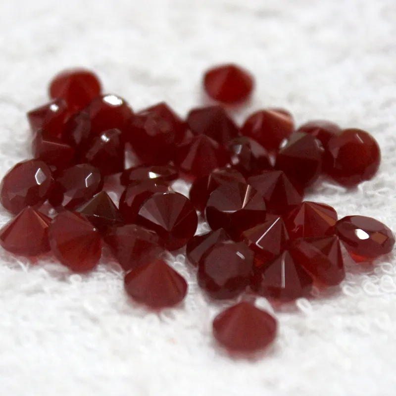 Wholesale diamond cut natural red agate carnelian beads