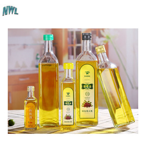 Favored By Customers Empty Amber Dark Green 250 500 750ml Square Glass Olive Oil Bottle Vinegar Saude Bottle For Oiler Cruet