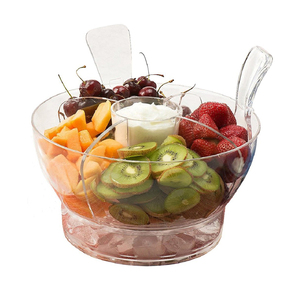 Ensemble de bols de service, bol à salade en <span class=keywords><strong>plastique</strong></span> personnalisé avec couvercle, glacé - Product Image 1