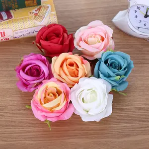 Zero 7 Different Colors Rose Heads Wholesale Silk Big Rose Flower Heads Artificial For Decoration
