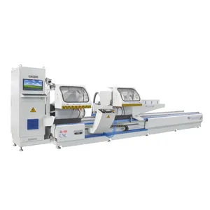 Aluminum double head CNC any angle cutting saw with barcode printer
