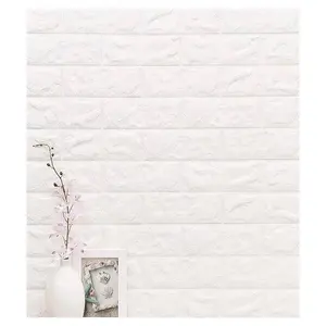 Papel tapiz de ladrillo de espuma suave 3d de 6mm de grosor, pegatina de pared ecológica para decoración de pared de habitación interior, panel de espuma adhesivo