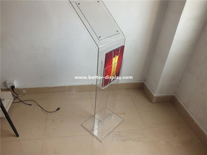 עומד רצפה שחור תצוגת מגזין אקריליק/מגזין בעל דוכן תצוגת אקריליק - Product Image 3