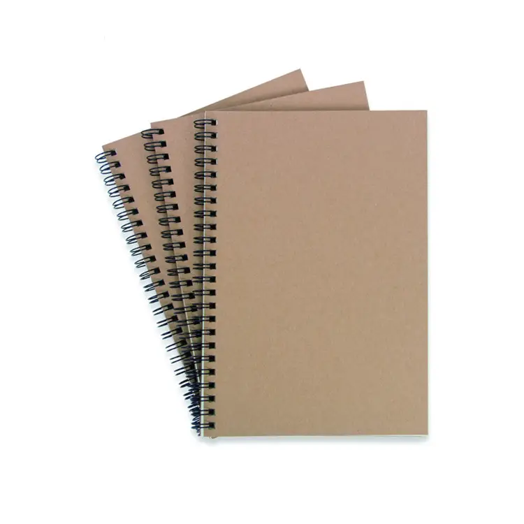 Großhandel Kraft papier Abdeckung Draht O Double Line A4 A5 Notebook Spiral Cahier für die Schule