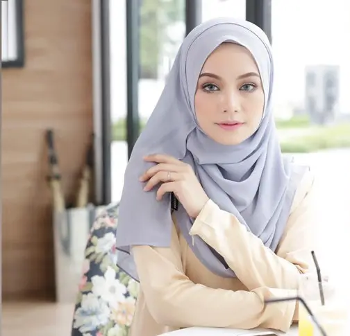 RUNMEIFA Syal Kepala Sifon Warna Murni Syal Selendang Muslim Modis Murah Shemag Pembuat Jilbab Polos Wanita