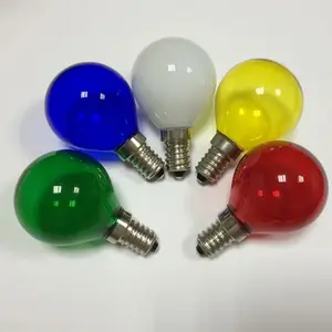 Оптовая продажа, разноцветные лампы накаливания E27 E14 E12 15 Вт G40, рождественские лампы накаливания, прозрачные/красные/синие/зеленые/желтые/белые шариковые лампы