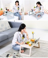 Pas cher en plastique petit déjeuner plateau ordinateur portable bureau table de lit pliable