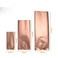 Sachet d'emballage pour café et thé en aluminium préformé, à soufflet latéral et à opercule arrière, avec ouverture facile