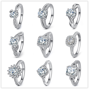 Anello di <span class=keywords><strong>Fidanzamento</strong></span> Personalizzato in <span class=keywords><strong>Argento</strong></span> Placcato Rodio con Zirconia Cubica per Donna - Stile Bohémien di Lusso - Product Image 2