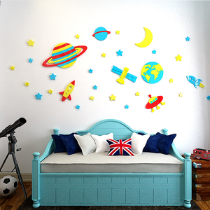 Universe Space Stickers Cartoon <strong>Star</strong> Children's Room Baby Room Decor Kindergarten Wall <strong>Decoration</strong> - Product Image 4
