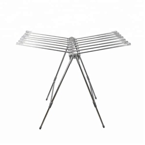 Roestvrij Stalen Vloer Opvouwbare Hanger Mobiele Kleerhanger Wing Type Droogrek