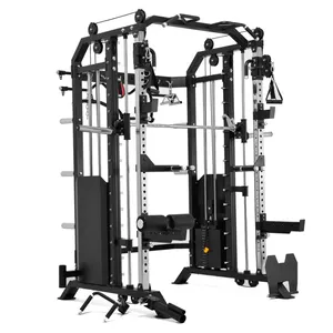 Alle In Een Trainer Multifunctionele Fitness Gym Apparatuur Power Rack Met Smith Machine Functie