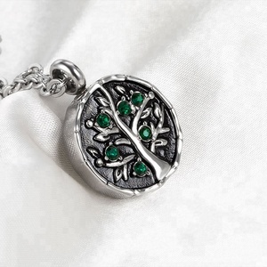 <span class=keywords><strong>Promo</strong></span>-colgante de ceniza de acero inoxidable, joyería personalizable con urna de cremación de árbol de la vida, collar para cenizas - Product Image 4