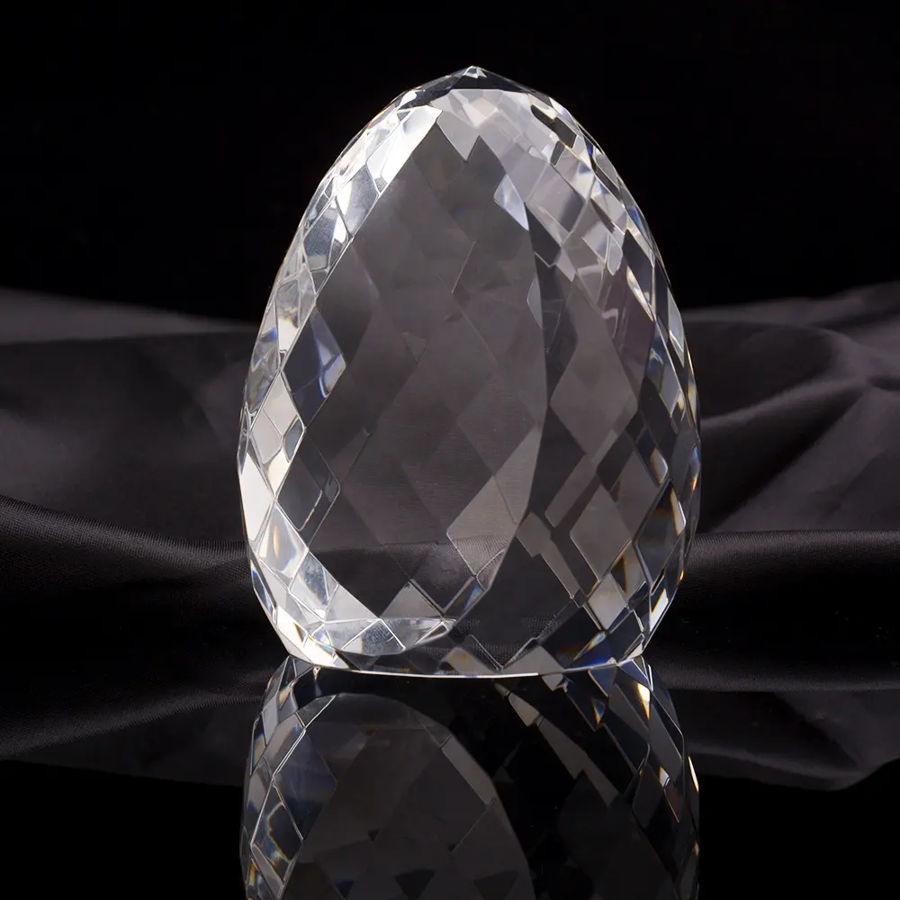 Honor Of Crystal Design Facet Crystal Egg Chặn Giấy Quà Lưu Niệm Kim Cương Pha Lê Nhà Sản Xuất