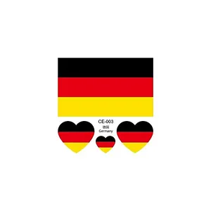 Stiker Tato Bendera Jerman, Tato Temporer Tubuh Transfer Air, Stiker Tato Wajah Multi Warna