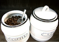Custom Ceramic Glazed Sugar and Salt Canister for Kitchen Spice Storage for Giveaways with Multifunction Design
