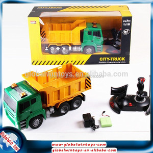 1/18 grande modelo de camión de auto viendo rc camión volquete con sonido y luz carro de descarga eléctrica venta - Product Image 1