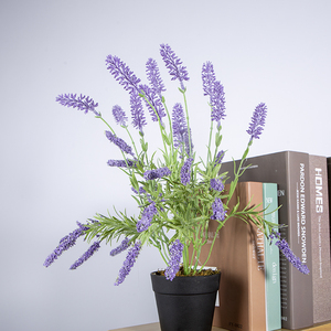 小さなラベンダー人工花鉢フェイクポット植物装飾フェイクラベンダー花人工花 - Product Image 2