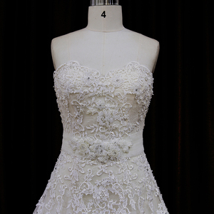 XF530 Sexy backless sin tirantes con cuentas Una Línea <span class=keywords><strong>de</strong></span> vestido <span class=keywords><strong>de</strong></span> novia para la novia - Product Image 2