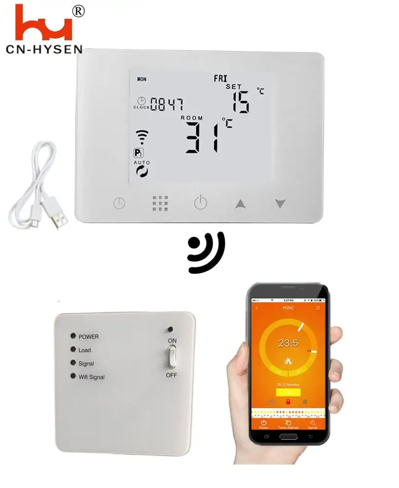 Inalámbrico de la caldera habitación digital termoregulador wifi termostato para caliente calefacción de piso semanal termostato programable