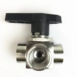 3way ball valve stainless steel SS welding 3 way ball valve