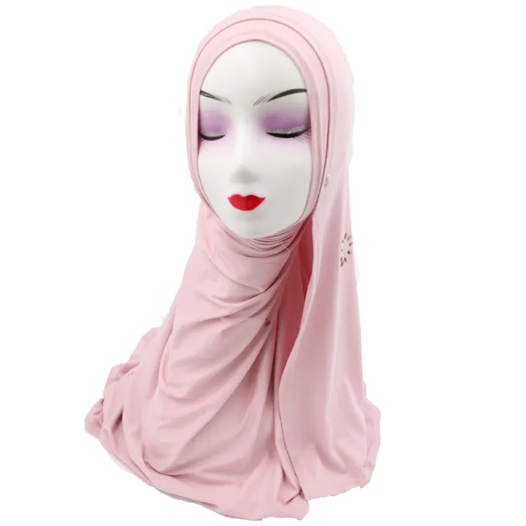 Le plus beau Hijab arabe avec pierre décorée moyen-orient musulman écharpe 0319061