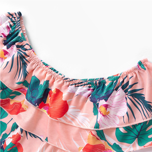 Madre <span class=keywords><strong>e</strong></span> Figlia Corrispondenza Outfit Abbigliamento Mamma <span class=keywords><strong>e</strong></span> Me Estate Abiti Stampa Floreale - Product Image 3