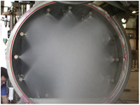 Machine de stérilisateur autoclave à chauffage à vapeur à porte unique horizontale pour thon en conserve