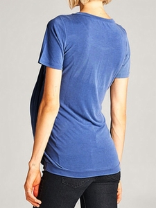 KY vente en gros à manches courtes col en V 2021 maternité t-shirt couleur unie froissé conception <span class=keywords><strong>allaitement</strong></span> haut d'<span class=keywords><strong>allaitement</strong></span> t-shirt - Product Image 5