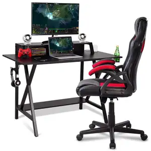 Cheap De Madeira Jogo De Metal PC Mesa Multifuncional Home Office Móveis Morden Estilo Madeira Computador Canto Gaming Player Desk