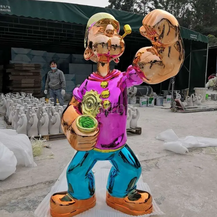 Scultura Popeye in fibra di vetro per la decorazione della casa all'ingrosso della fabbrica