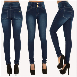 Delle donne A Vita Alta <span class=keywords><strong>Skinny</strong></span> Jeans Autunno Pantaloni della Matita Denim Stretch Vendita Calda Donne Sottili Pantaloni E228 - Product Image 2