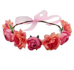 Ajustable <span class=keywords><strong>tela</strong></span> <span class=keywords><strong>de</strong></span> novia corona Rosa diadema Artificial guirnaldas <span class=keywords><strong>de</strong></span> <span class=keywords><strong>flores</strong></span> para las niñas - Product Image 4